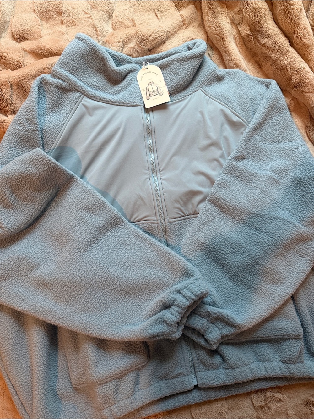 Women's Cozy Light Blue Bonfire Fleece Jacket - Soft Full-Zip Outerwear